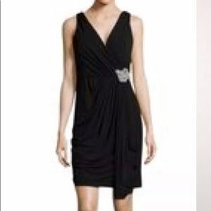 NWT BADGLEY MISCHKA Black Rhinestone Dress SZ 4